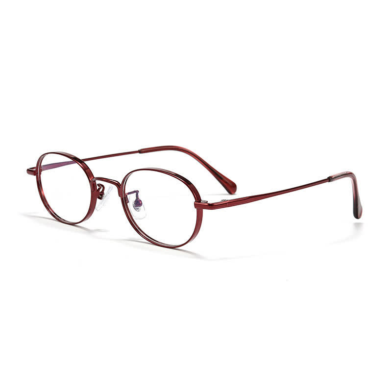 Spykay™ EG26933 Titanium Oval Frame Retro Anti-blue Light Glasses - Red - image 7