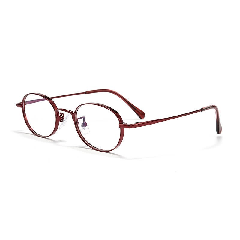 Spykay™ EG26933 Titanium Oval Frame Retro Anti-blue Light Glasses - Red - image 7