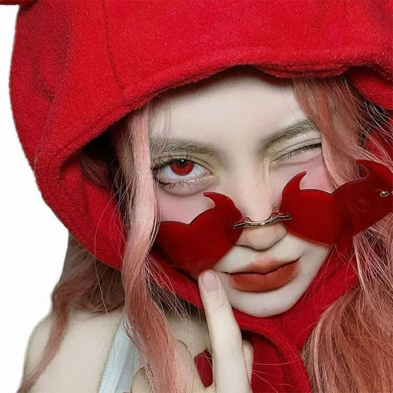 Spykay™ SG60991 Halloween Rimless Devil Horns Heart Sunglasses for Women Men - image 4