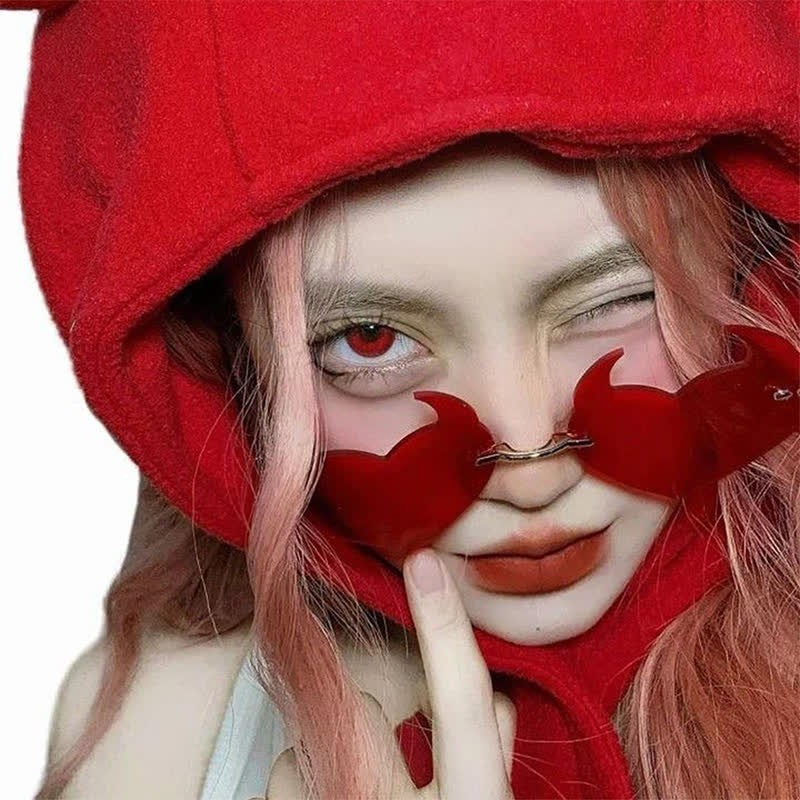 Spykay™ SG60991 Halloween Rimless Devil Horns Heart Sunglasses for Women Men - image 4