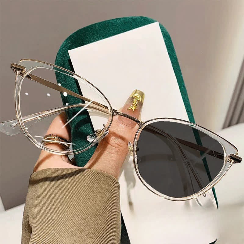 Spykay™ SG61009 Classic Simple Cat-Eye Anti-blue Light Photochromic Sunglasses - Clear - image 5