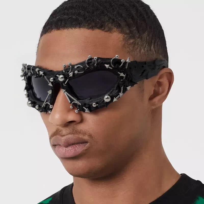 Spykay™ SG60924 CyberPunk Style Irregular Shaped Rivet Decor Sunglasses for Party - image 8