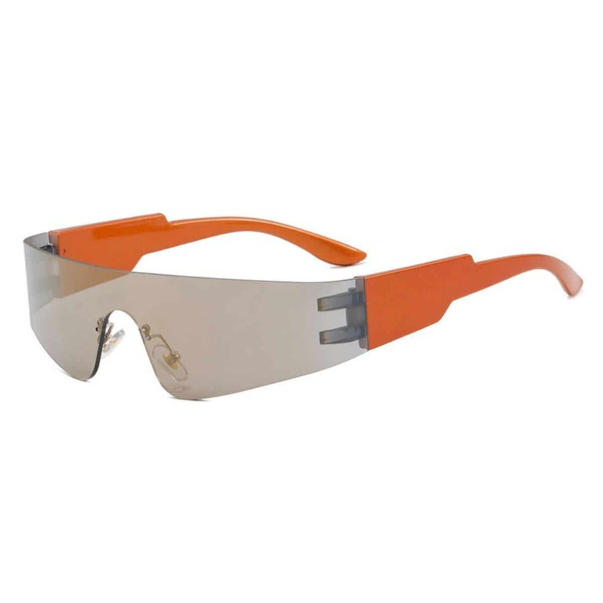 Spykay™ SG1026 Frameless Sunglasses Futuristic Women's Punk Sports Sunglasses Rimless Fashion Sunglasses - Orange/Golden - image 26