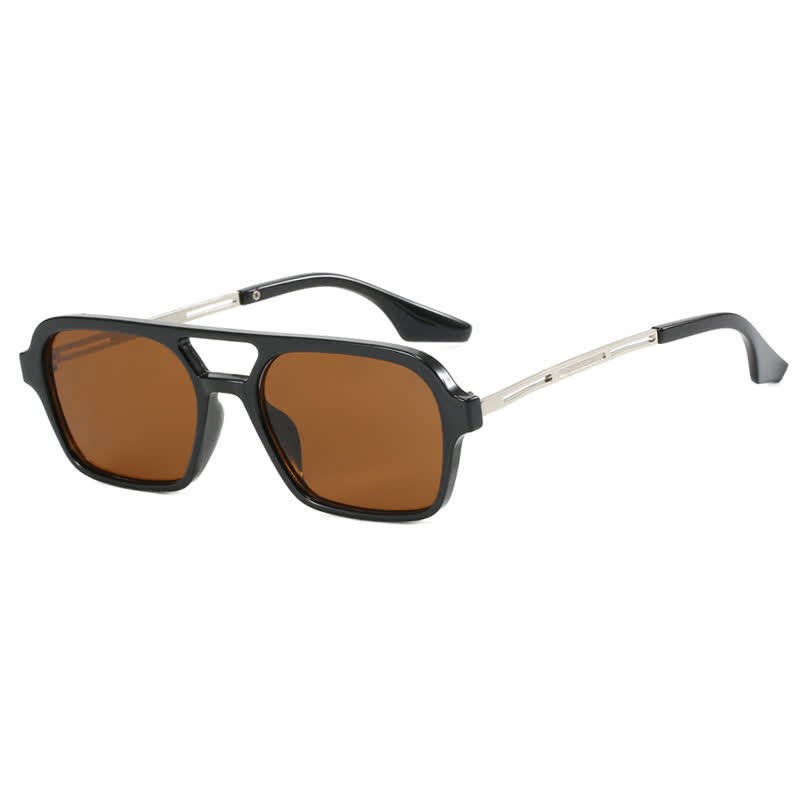 Spykay™ SG60727 Double Bridges Retro Aviator Sunglasses - Black/Brown - image 23