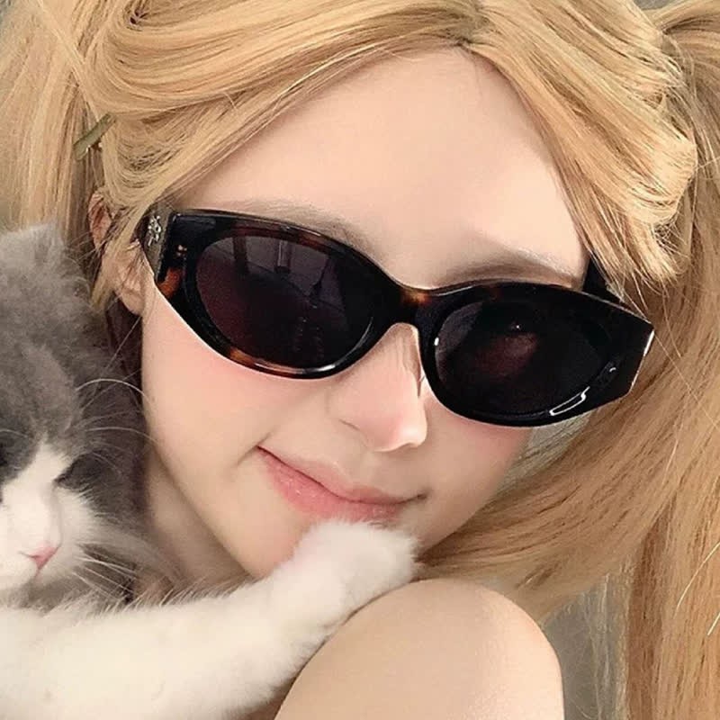 Spykay™ SG60781 Cat-Eye Polarized Star Temples Sunglasses with Nylon Lenses