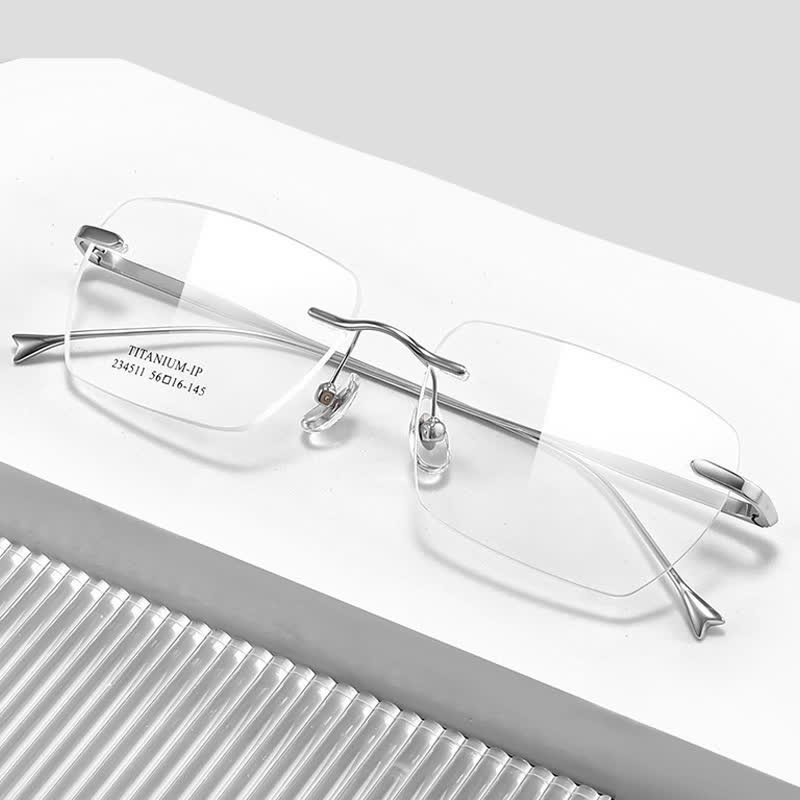 Spykay™ EG26902 Retro Rectangle Frame Anti-blue Light Hipster Rimless Glasses - image 9