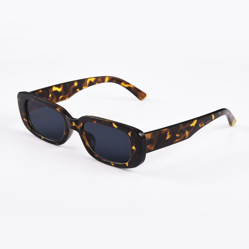 Spykay™ SG60996 Rectangle Small Thick Frame Vintage Sunglasses - Leopard/Black - image 22