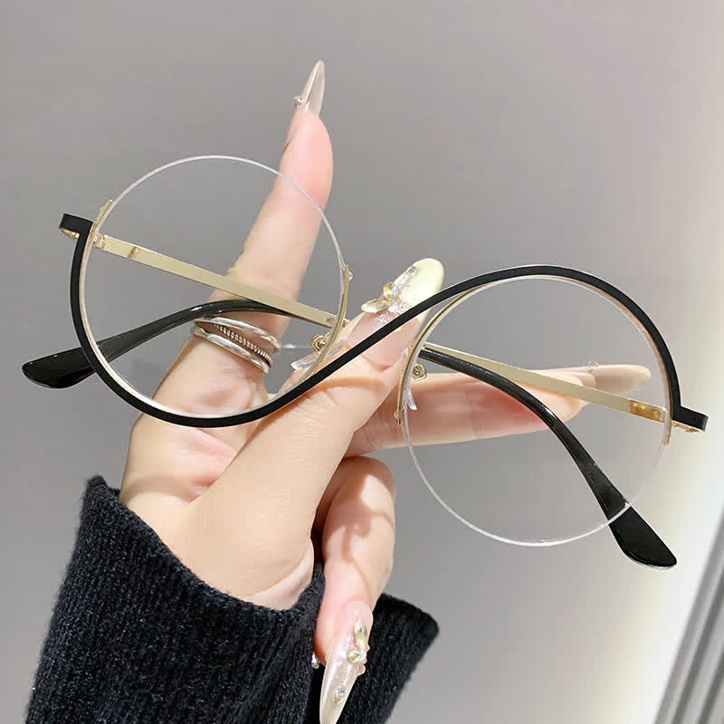 Spykay™ EG26662 "S" Design Metal Semi-Rimless Round Frame Unique Retro-Vintage Glasses - image 14