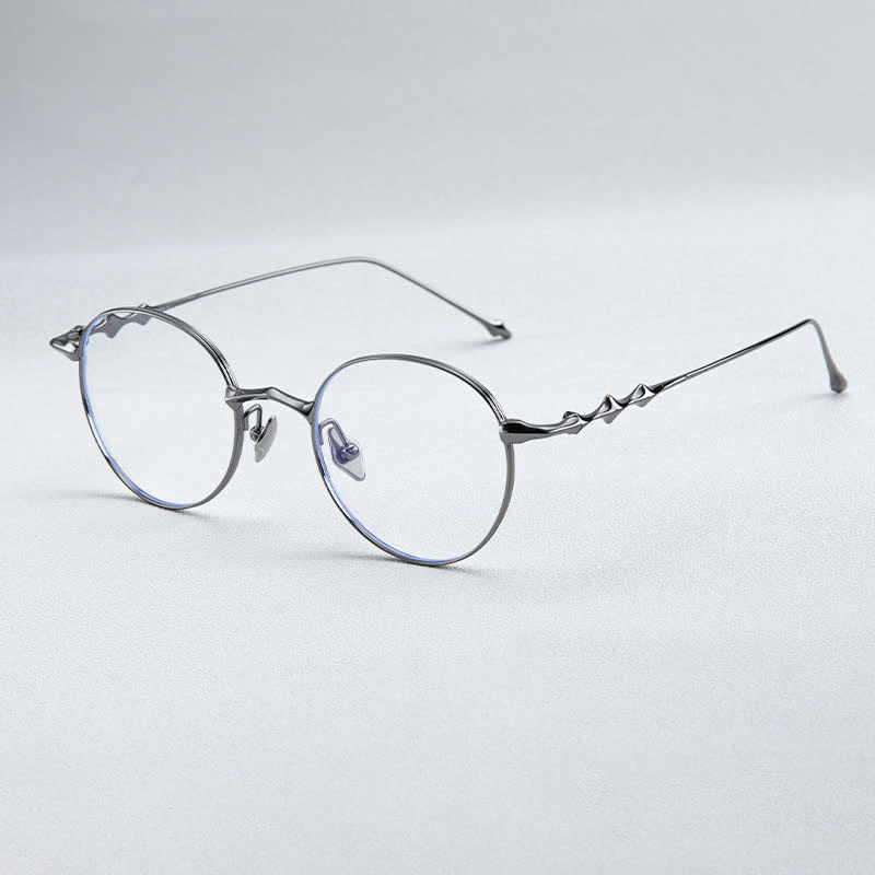 Spykay™ EG26853 Round Titanium Frame Anti-blue Light Classic Glasses - Grey - image 14