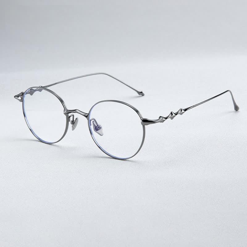 Spykay™ EG26853 Round Titanium Frame Anti-blue Light Classic Glasses - Grey - image 14