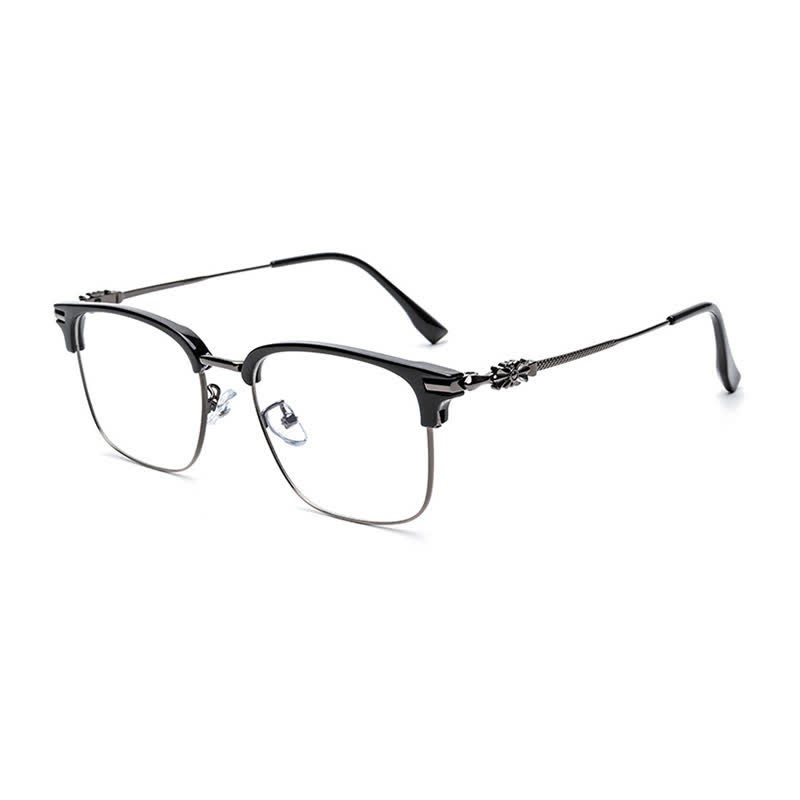 Spykay™ EG26924 Retro Gothic Cross Unisex Square Frame Anti-blue Light Browline Glasses - Dark Grey - image 11