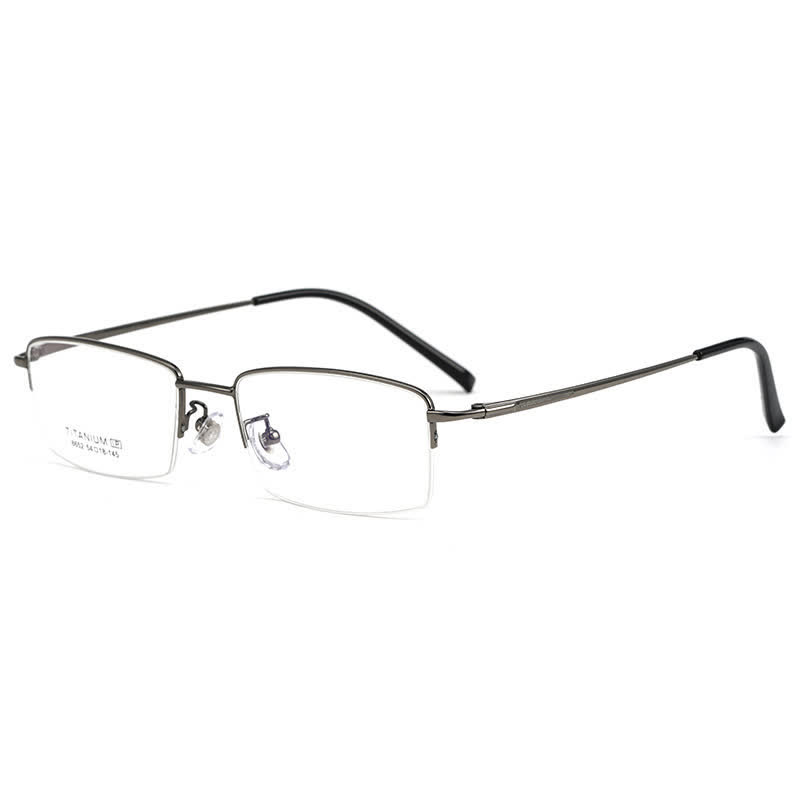 Spykay™ EG26844 Semi-Rimless Rectangle Titanium Frame Anti-blue Light Simple Glasses - Dark Grey - image 4