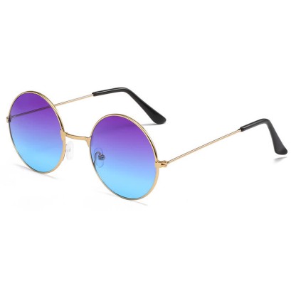 Spykay™ SG61008 Retro Round Frame Metal Sunglasses for Women Men - Purple/Blue - image 22