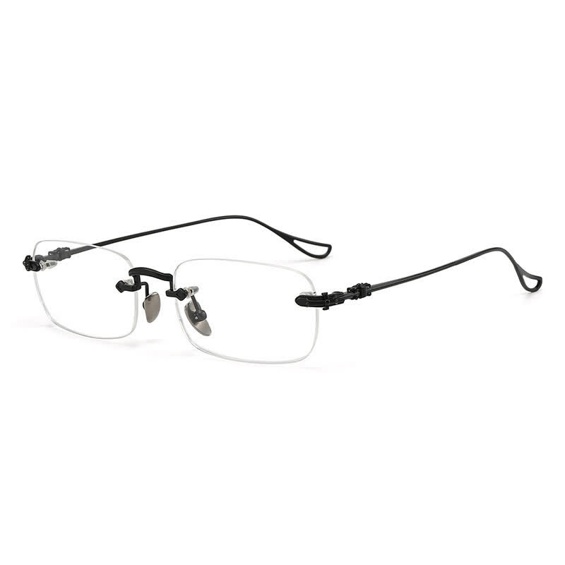 Spykay™ EG26923 Retro Gothic Cross Unisex Rimless Titanium Frame Anti-blue Light Glasses - Black - image 3
