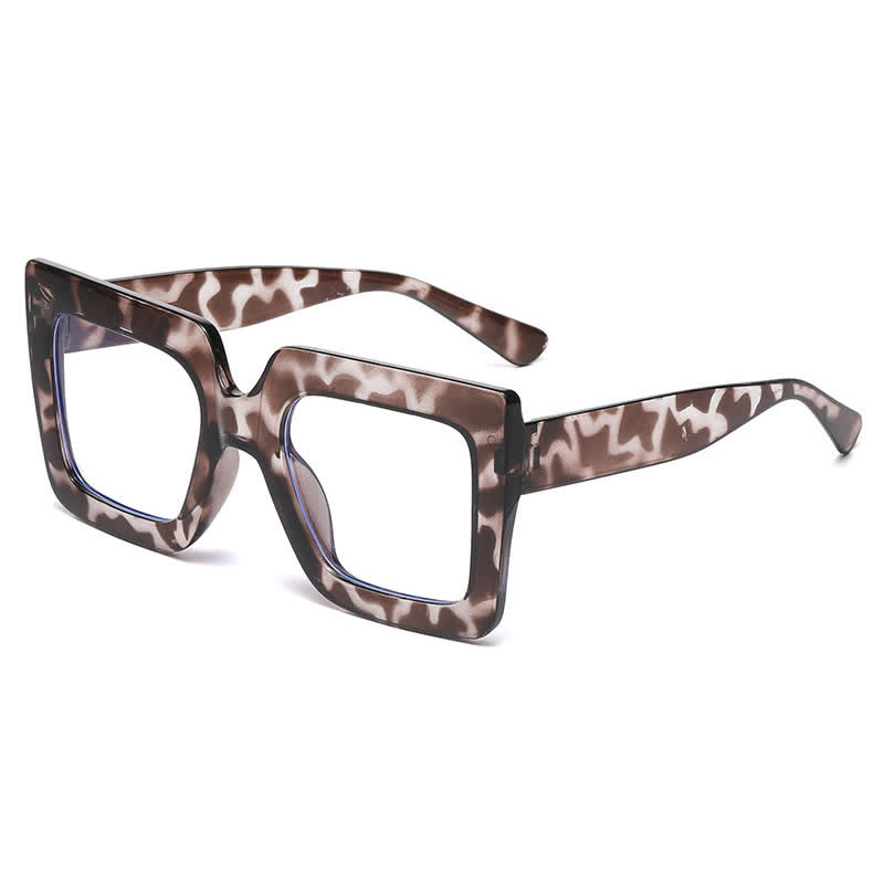 Spykay™ EG26913 Oversized Square Frame Fashion Anti-blue Light Thick Glasses - Tortoise Shell - image 11