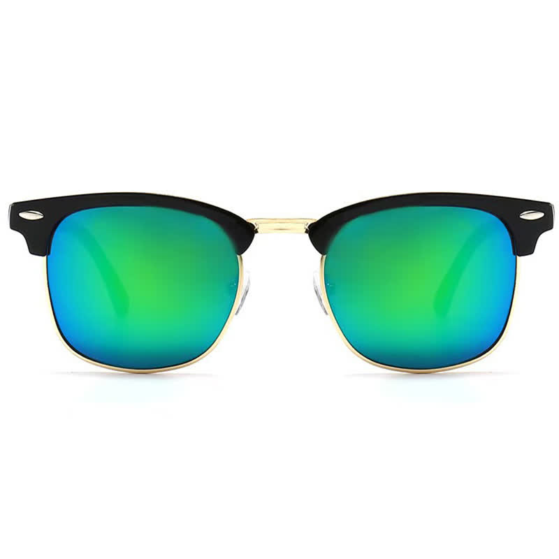 Spykay™ SG60929 Semi-Rimless Polarized Square Frame Browline Sunglasses for Fishing&Driving - Green/Golden - image 13