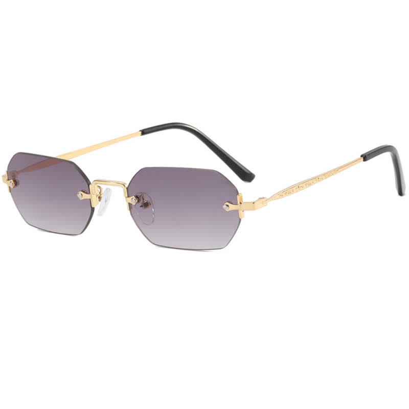 Spykay™ SG60884 Geometric Rimless Metal Temples Sunglasses