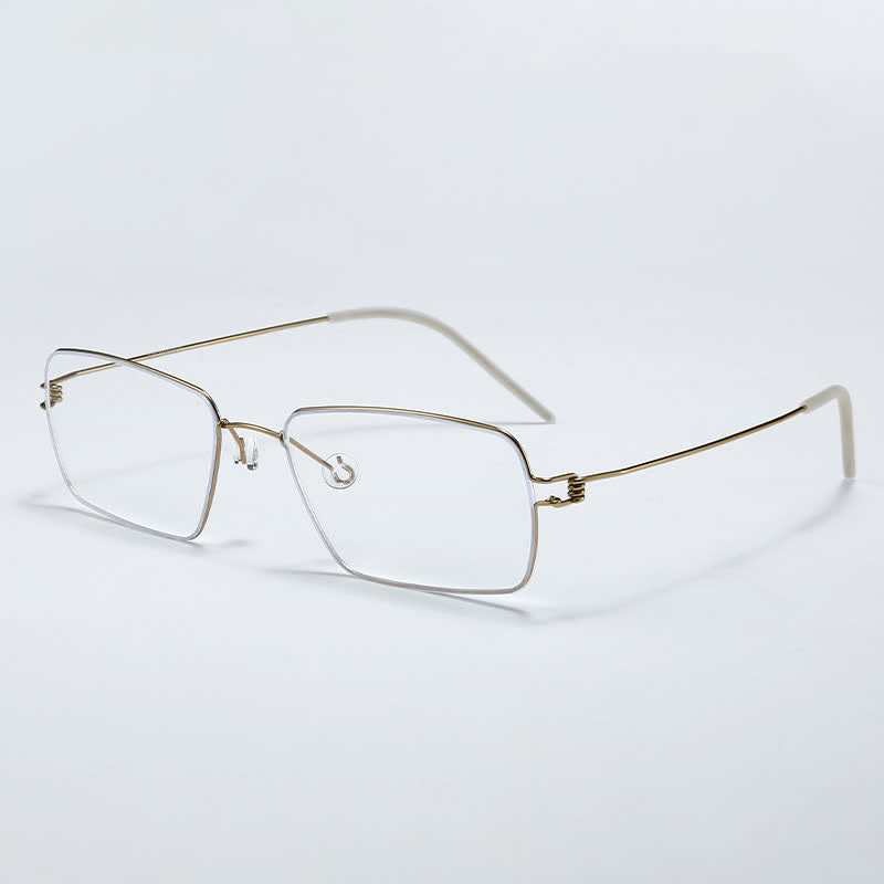 Spykay™ EG26905 Retro Simple Rectangle Frame Anti-blue Light Hipster Glasses - Golden - image 3