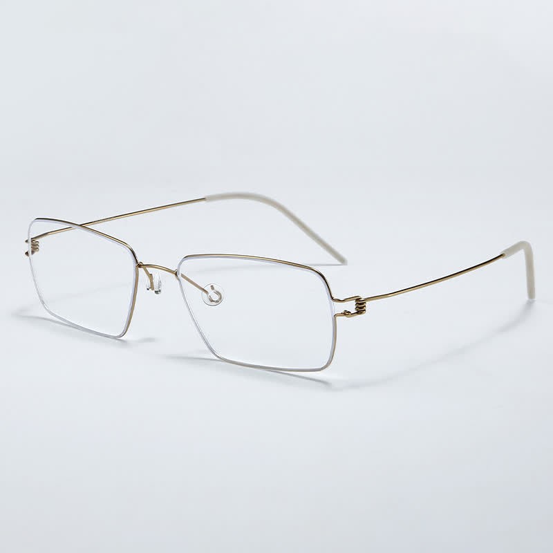 Spykay™ EG26905 Retro Simple Rectangle Frame Anti-blue Light Hipster Glasses - Golden - image 3