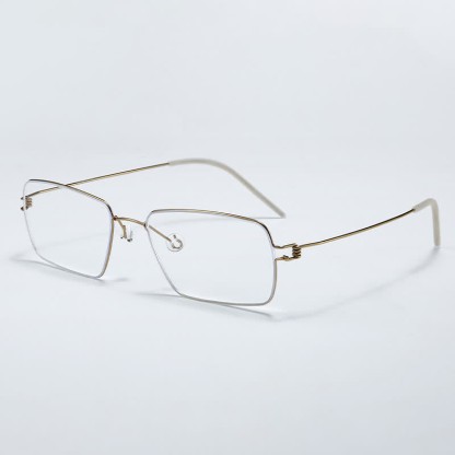 Spykay™ EG26905 Retro Simple Rectangle Frame Anti-blue Light Hipster Glasses - Golden - image 3