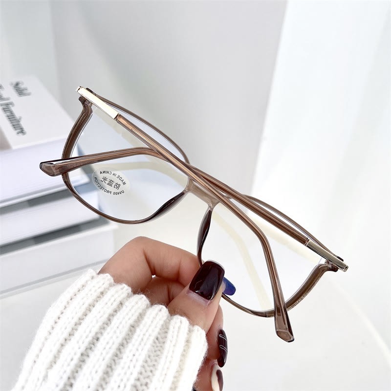 Spykay™ EG1013 Women's TR90 Oval Frame Fashion Minimalist Blue Light Blocking Glasses, Suitable For School - image 2