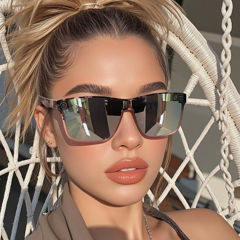 Spykay™ SG1022 Women's Streamlined Sunglasses, Summer Personality Coating Gradient Reflective Oversized Sunglasses