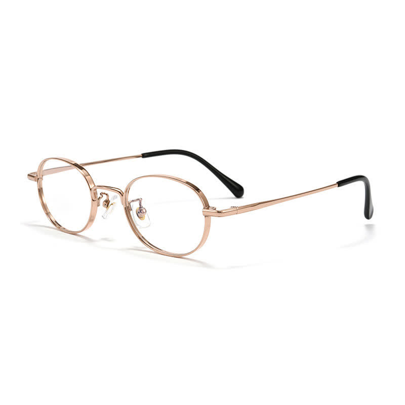 Spykay™ EG26933 Titanium Oval Frame Retro Anti-blue Light Glasses - Rose Golden - image 5