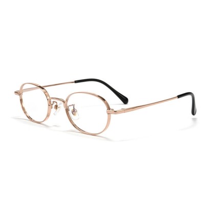 Spykay™ EG26933 Titanium Oval Frame Retro Anti-blue Light Glasses - Rose Golden - image 5