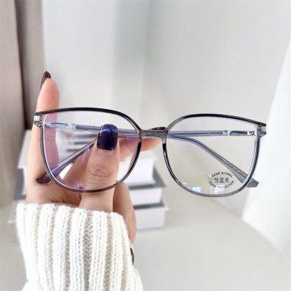 Spykay™ EG1013 Women's TR90 Oval Frame Fashion Minimalist Blue Light Blocking Glasses, Suitable For School - Grey - image 14