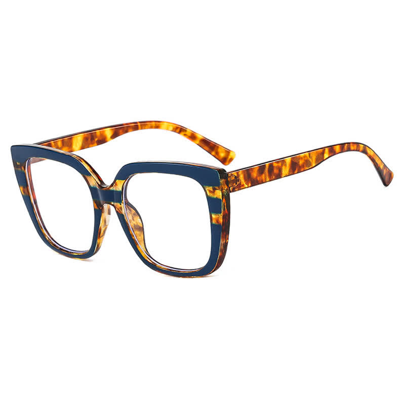 Spykay™ EG26771 Leopard Pattern Square Frame Oversized Glasses
