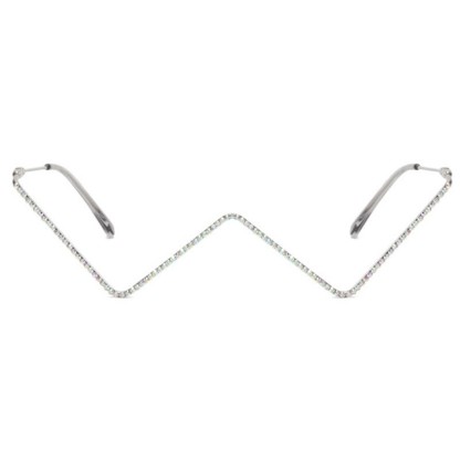 Spykay™ EG26881 Trendy Lensless Rhinestone Decor Semi-Rimless Glasses - image 14