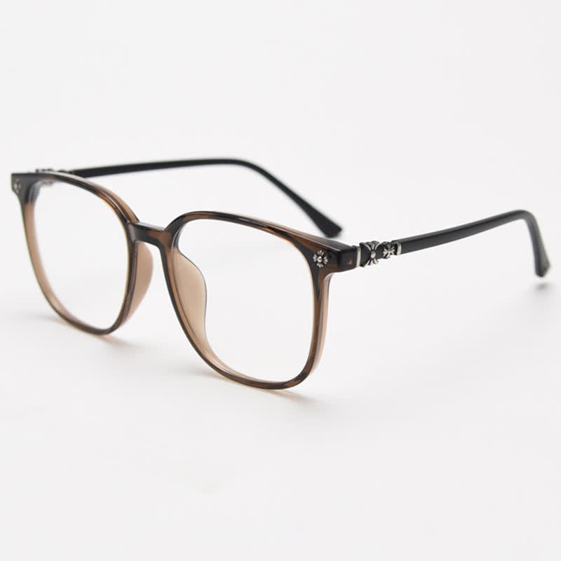 Spykay™ EG26915 Unsiex Classic Square Large Frame Fashion Anti-blue Light Chrome Hearts Glasses - Brown - image 9