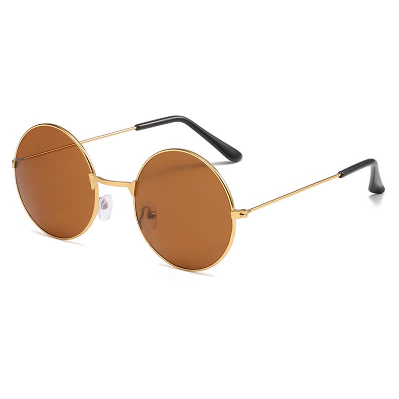 Spykay™ SG61008 Retro Round Frame Metal Sunglasses for Women Men - Brown - image 10