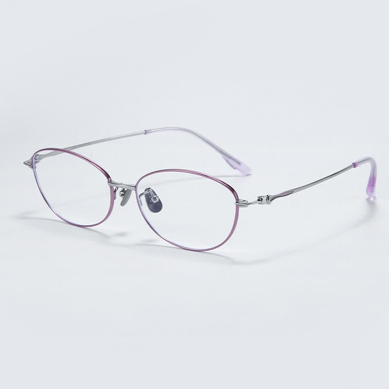 Spykay™ EG26856 Butterfly Titanium Lightweight Frame Anti-blue Light Simple Glasses - Purple/Silver - image 7