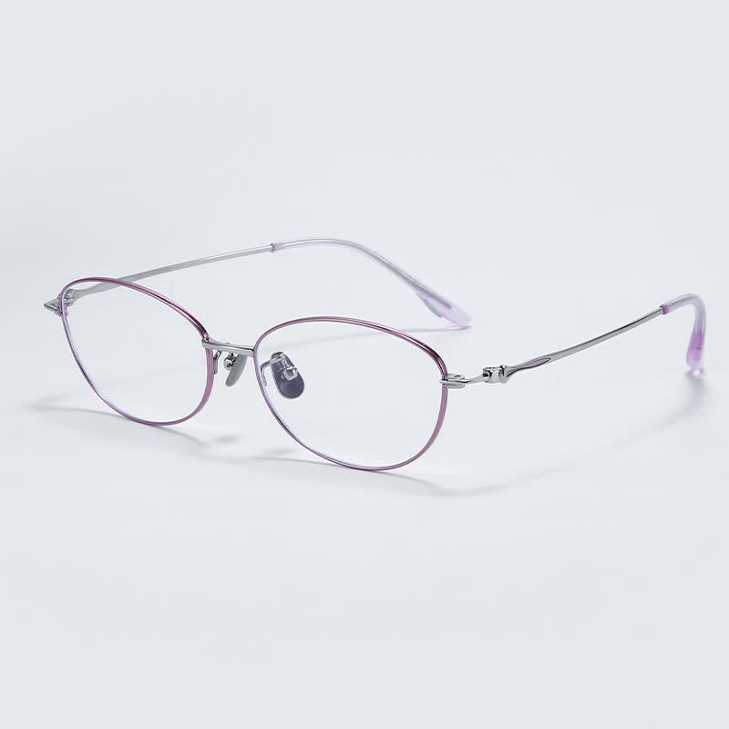 Spykay™ EG26856 Butterfly Titanium Lightweight Frame Anti-blue Light Simple Glasses - Purple/Silver - image 7