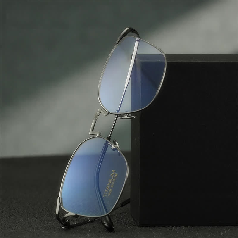 Spykay™ EG26846 Lightweight Titanium Square Frame Anti-blue Light Simple Glasses - image 8