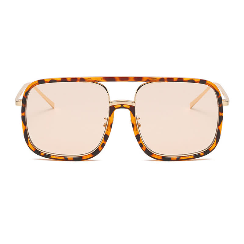 Spykay™ SG60732 Tortoise Pattern Flat Top Square Frame Double Bridges Sunglasses - image 6