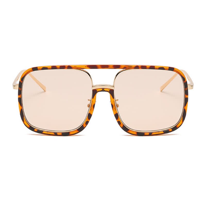 Spykay™ SG60732 Tortoise Pattern Flat Top Square Frame Double Bridges Sunglasses - image 6