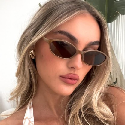 Spykay™ SG60724 Small Oval Frame Fashion Sunglasses - Coffee - image 24