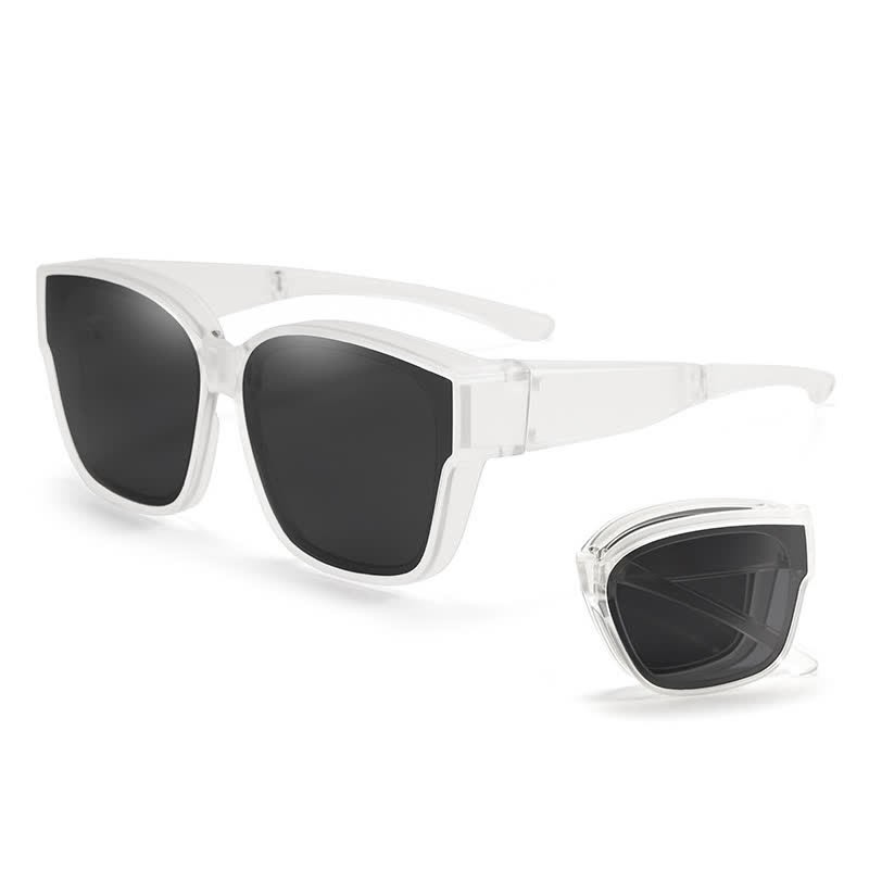 Spykay™ SG60955 Fit Over Glasses Square Frame Foldable Polarized Sunglasses for Women Men - Matte White - image 6