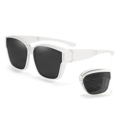 Spykay™ SG60955 Fit Over Glasses Square Frame Foldable Polarized Sunglasses for Women Men - Matte White - image 6