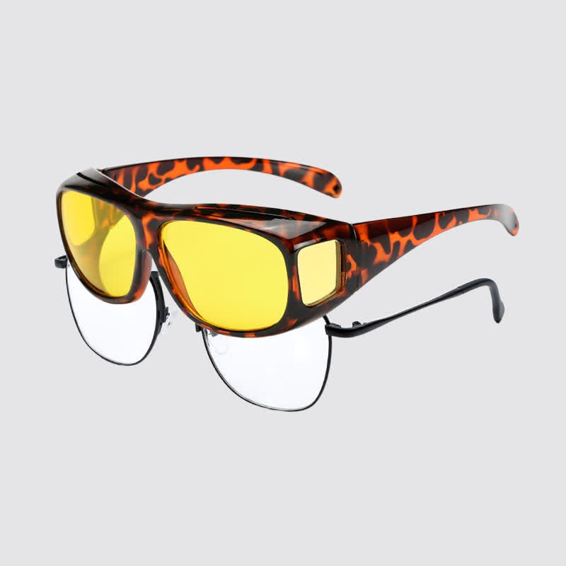 Spykay™ SG60960 Fit Over Glasses Wrap Around Polarized Sunglasses for Sports&Driving - Leopard/Yellow - image 22