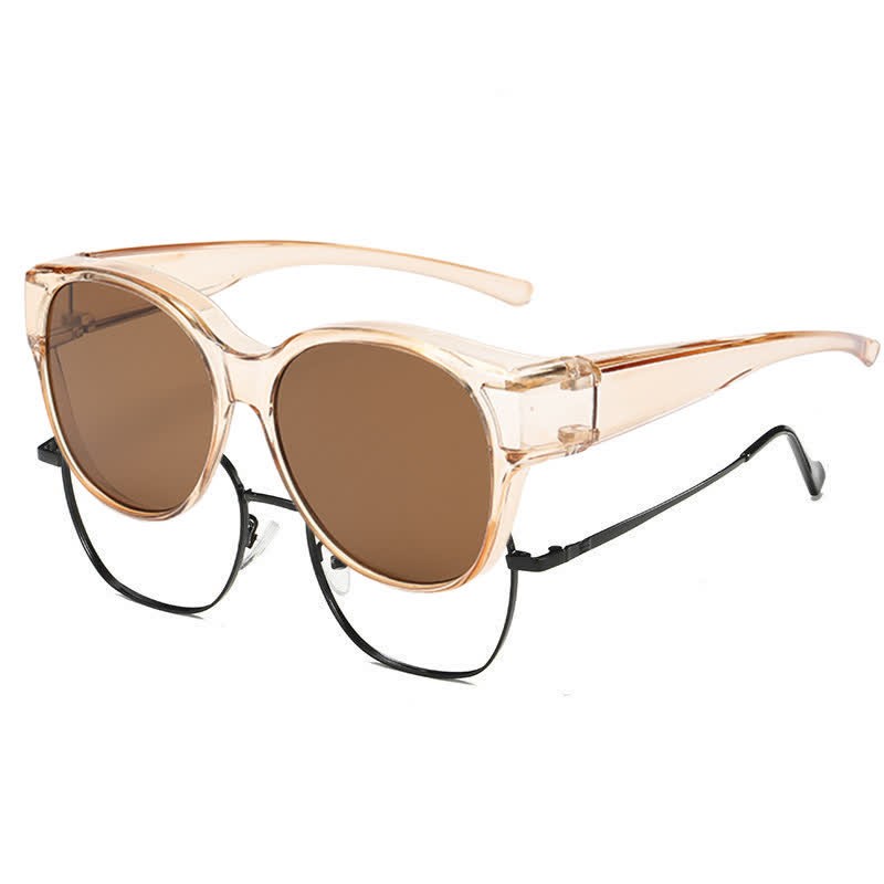 Spykay™ SG60901 Polarized Round Frame Driving Sunglasses Fit Over Glasses for Women Men - Champagne - image 27