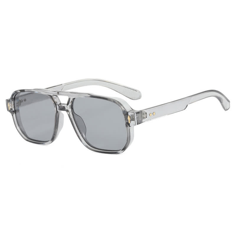 Spykay™ SG60754 Square Frame Double Bridges Vintage Sunglasses - Grey - image 17
