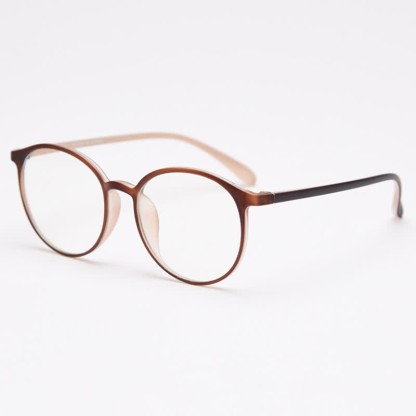Spykay™ EG26865 Large Round Frame Anti-blue Light Simple Classic Lightweight Glasses  - Brown/Beige - image 7