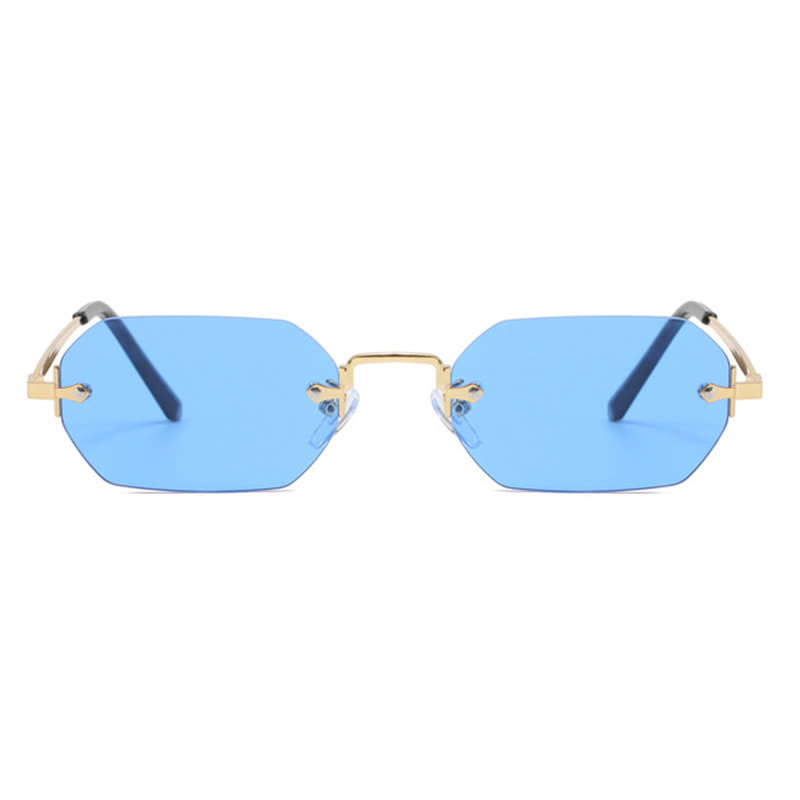 Spykay™ SG60884 Geometric Rimless Metal Temples Sunglasses