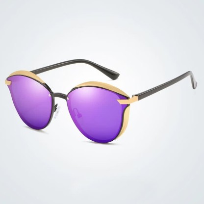 Spykay™ SG60950 Polarized Vintage Round Frame Mirror Lenses Trendy Sunglasses - Purple - image 17