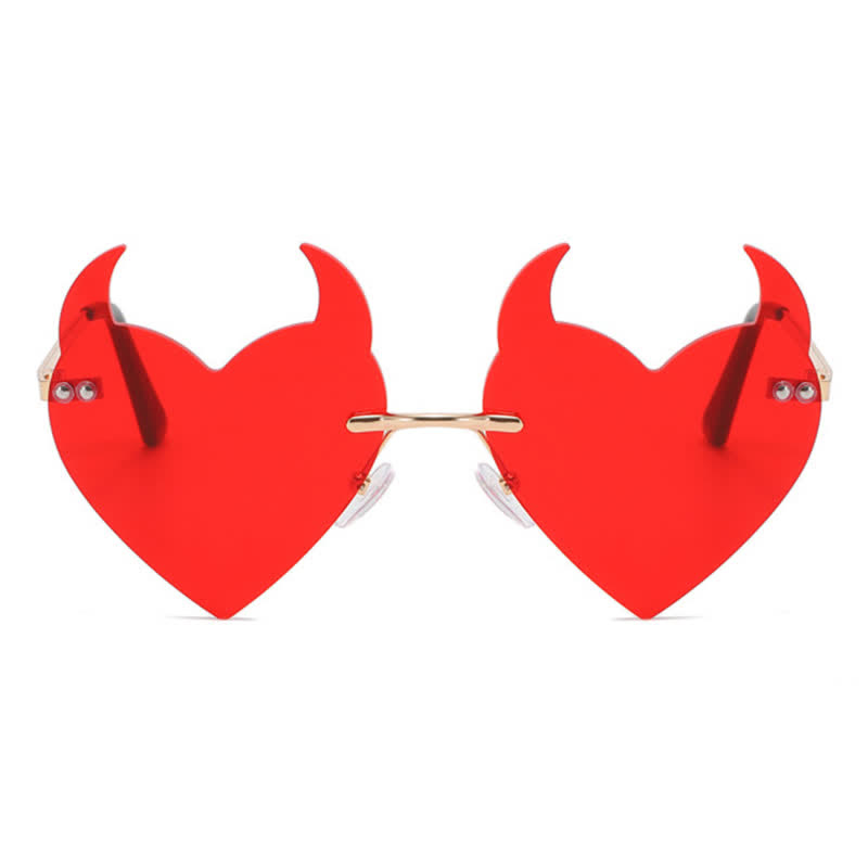 Spykay™ SG60991 Halloween Rimless Devil Horns Heart Sunglasses for Women Men - image 6