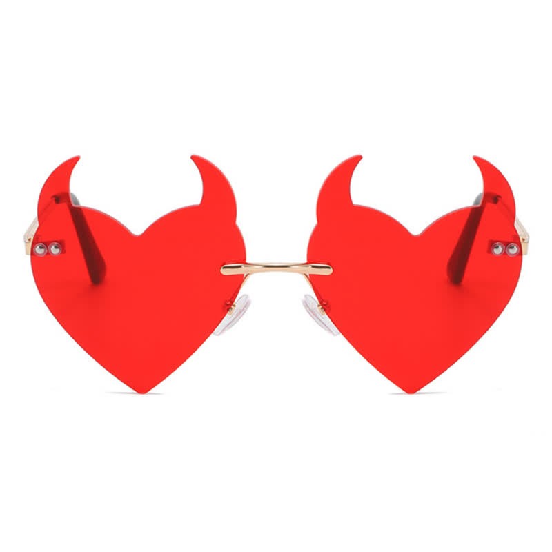 Spykay™ SG60991 Halloween Rimless Devil Horns Heart Sunglasses for Women Men - image 6