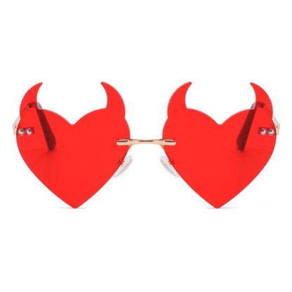 Spykay™ SG60991 Halloween Rimless Devil Horns Heart Sunglasses for Women Men - image 6